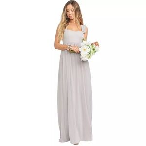 Show Me Your Mumu June Maxi Dress - Dove Grey Chiffon